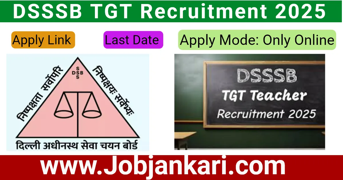 DSSSB TGT Recruitment 2025