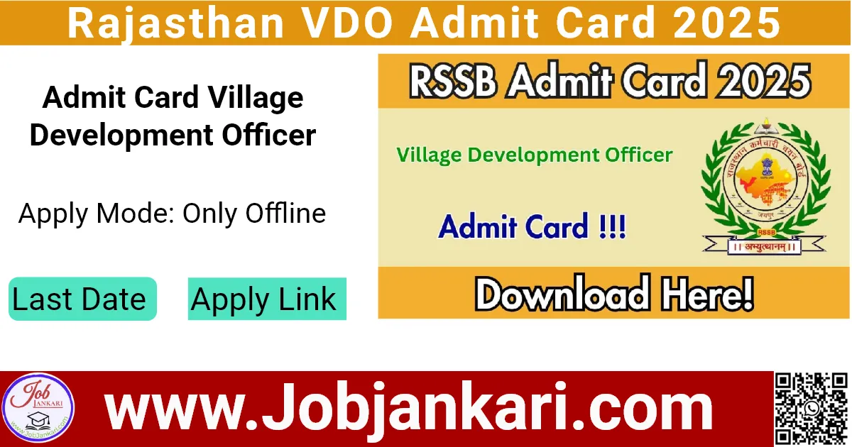 Rajasthan VDO Admit Card 2025