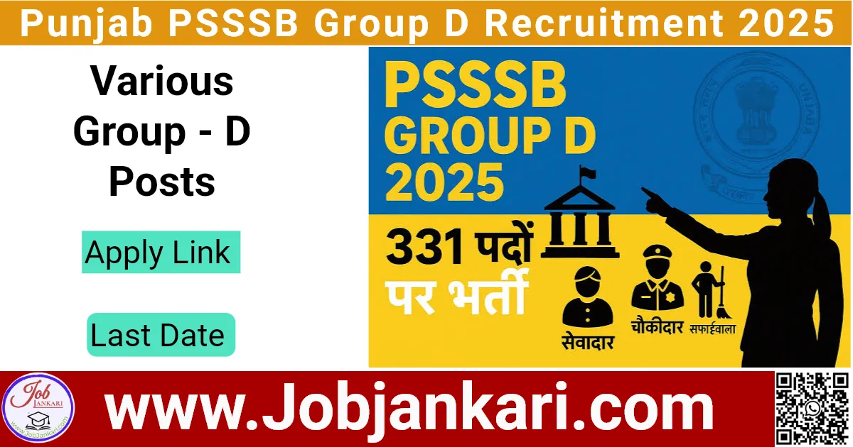 Punjab PSSSB Group D Recruitment 2025