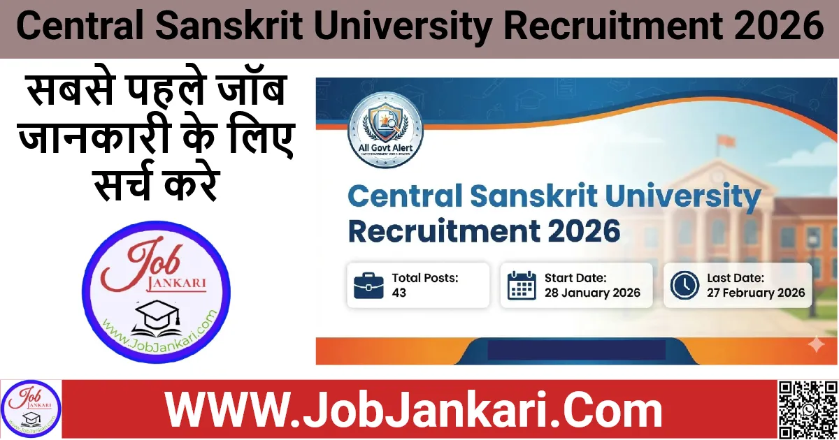 Central Sanskrit University Recruitment 2026