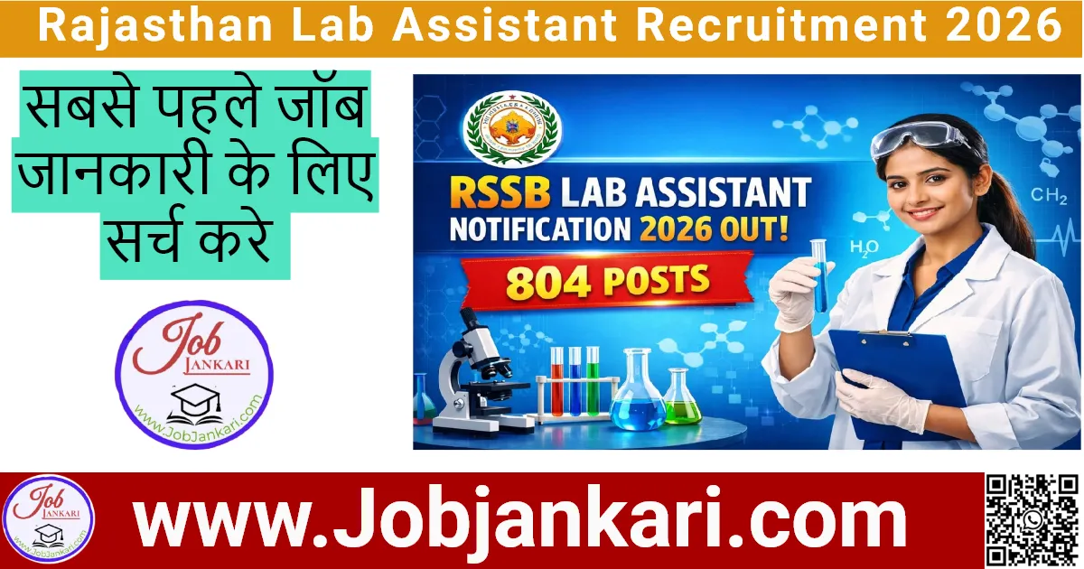 Rajasthan Lab Assistant Recruitment 2026