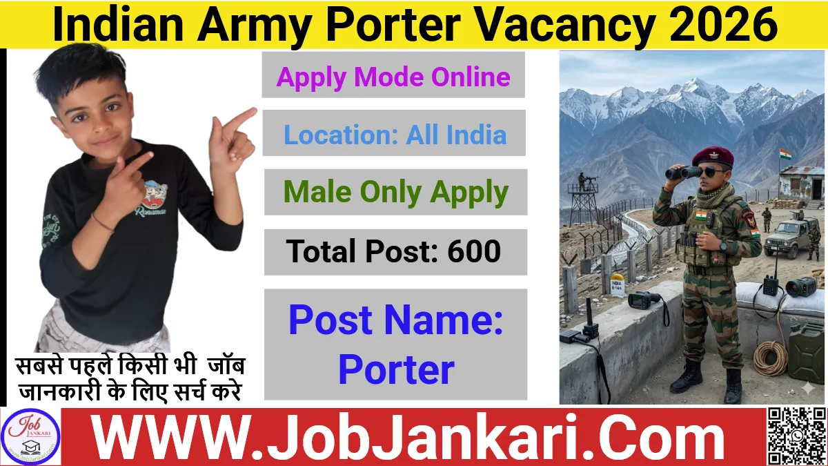 Indian Army Porter Vacancy 2026