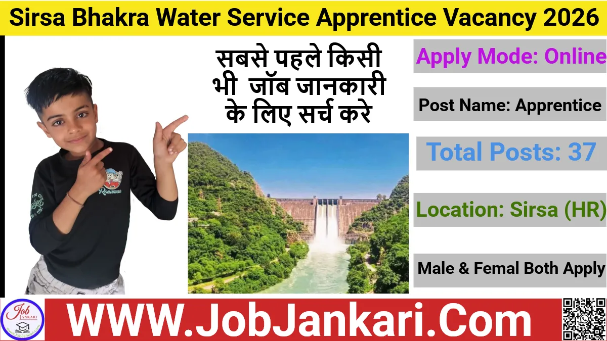 Sirsa Bhakra Water Service Apprentice Vacancy 2026 Apply Online