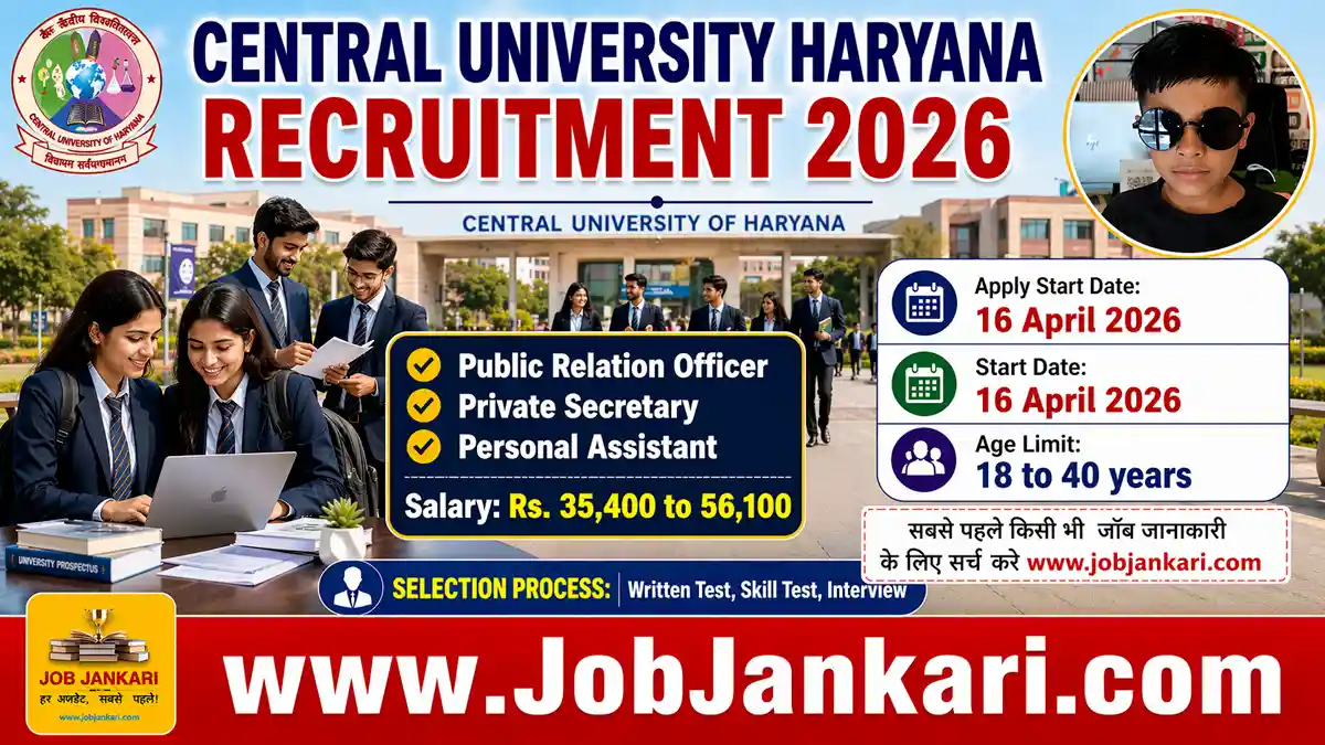 Central University Haryana Recruitment 2026
