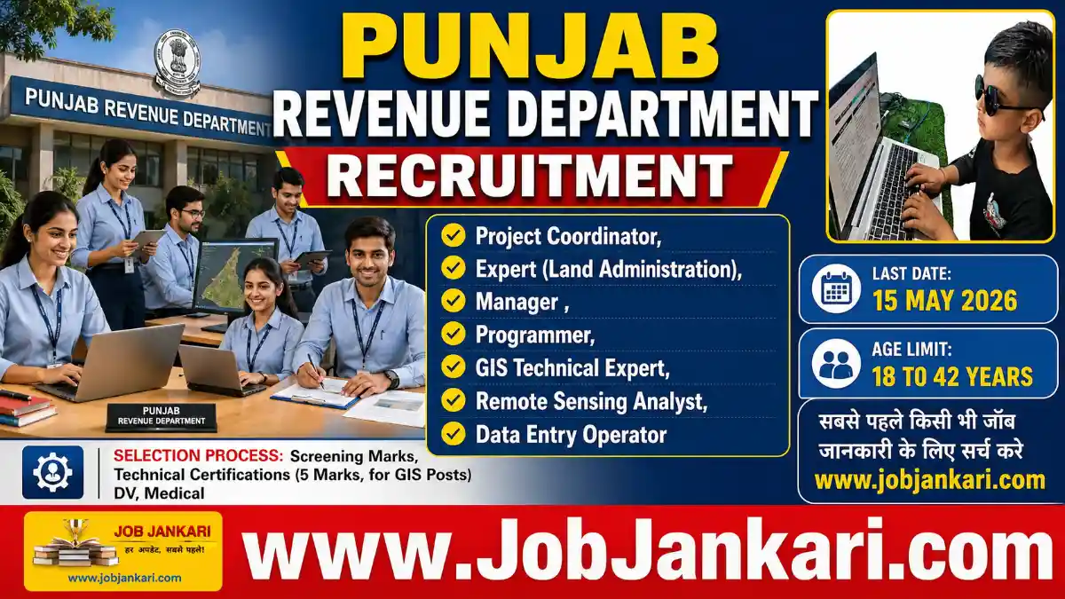 Punjab Revenue Department Recruitment 2026 Apply Online