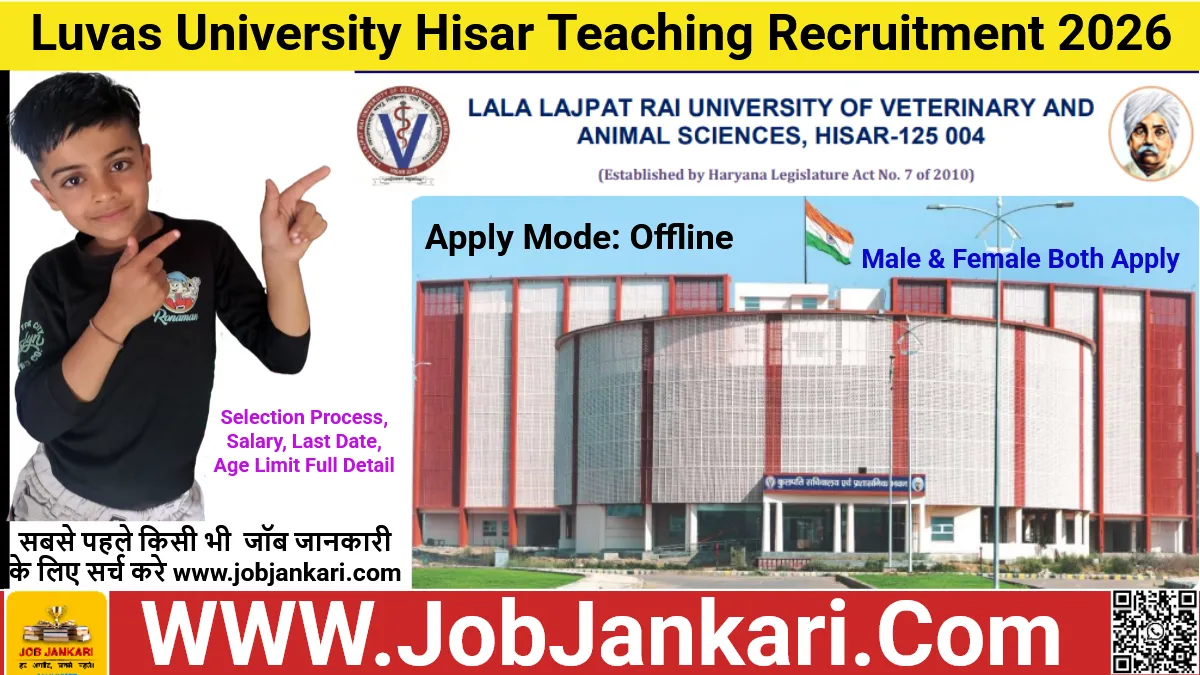 Luvas University Hisar Teaching Recruitment 2026