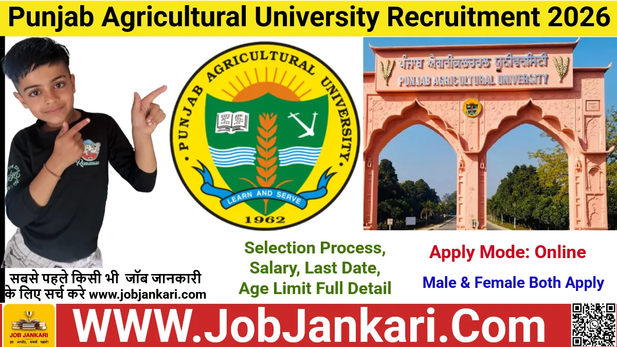 Punjab Agricultural University Recruitment 2026