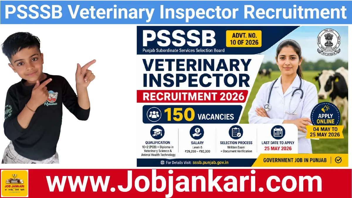 PSSSB Veterinary Inspector Recruitment